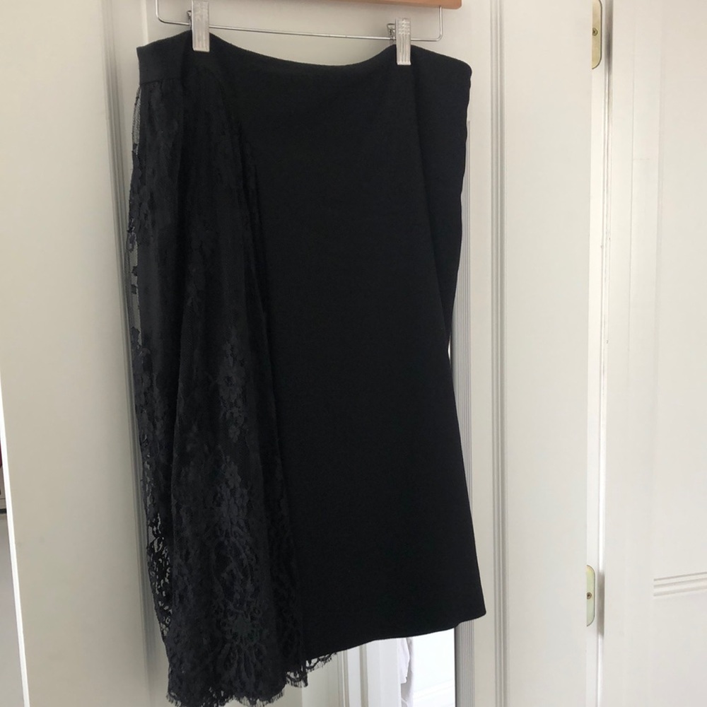 Black Alexander McQueen skirt with side lace detail